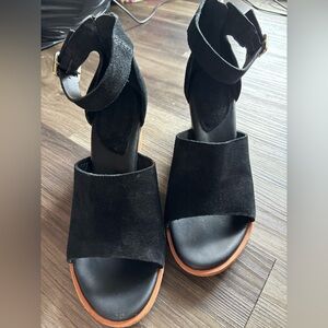 Black Suede Kork-Ease Women's Sandals